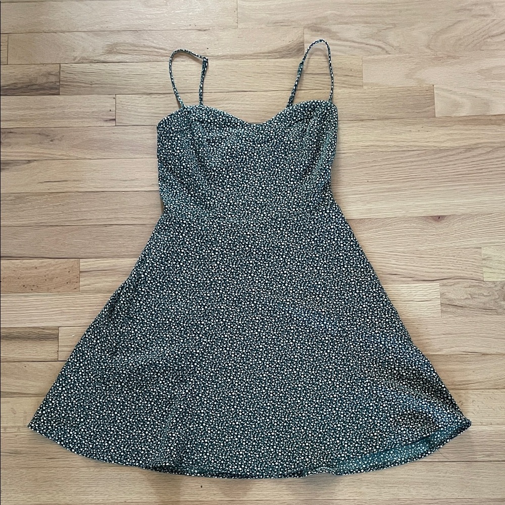 Abercrombie & Fitch Green and White Patterned Mini Dress